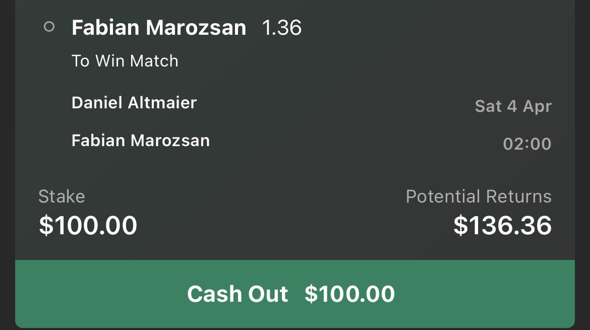 Winning4ALiving's tweet photo. Fancy rolling with a slow ladder
Bet 1:
Marozsan
100 - 136.36
#atpbucharest https://t.co/ceMdKCGz7o