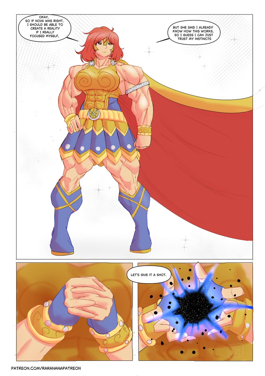 RaraNanaTW's tweet photo. My first ever comic comm, ft the (sort of) Goddess Rebecca creating a new world! https://t.co/PmBtuHzn3q