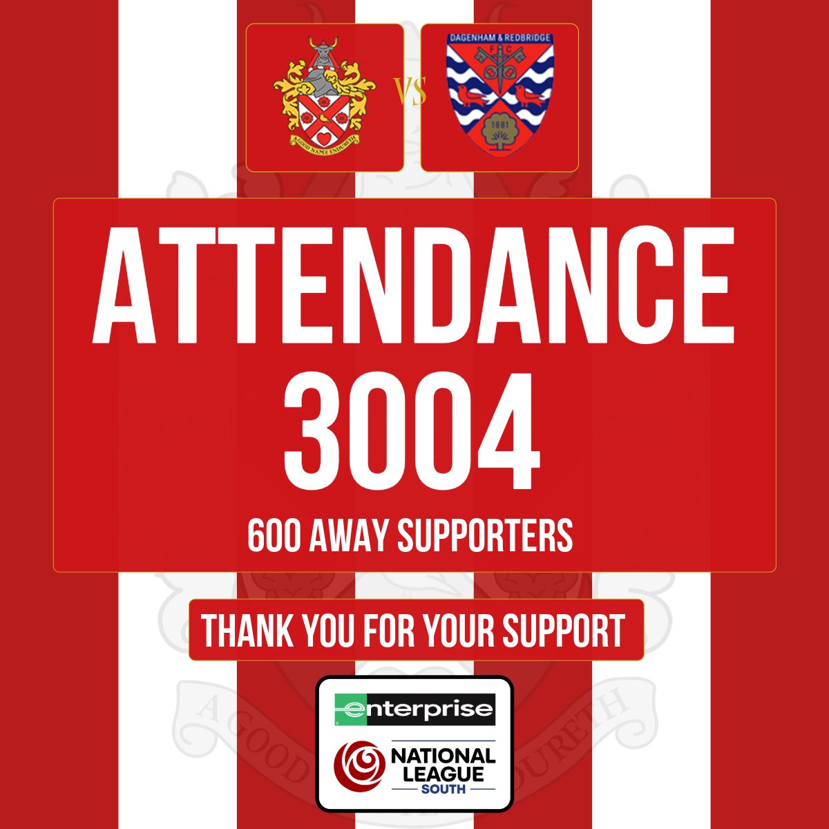 HornchurchFC's tweet photo. Thank you for your fantastic support. https://t.co/iUaR3ueyH6