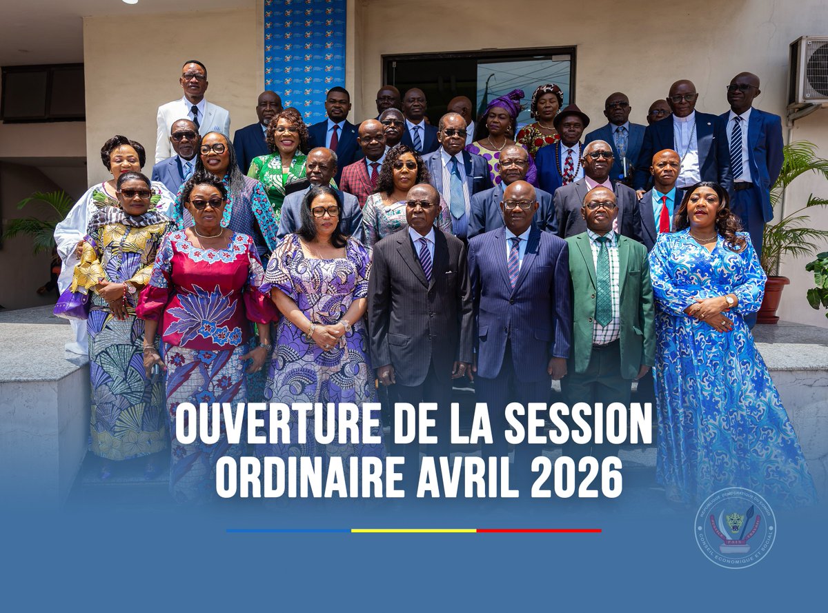 Ouverture de la Session ordinaire d’Avril 2026 au Conseil Economique et Social : Jean Pierre KIWAKANA KIMAYALA réitère son appel à l’Unité et la cohésion nationale à l’endroit de toutes les forces vives.  

Le Président du <a href="/ConseilEco_RDC/">Conseil Economique et Social/ CES-RDC 🇨🇩</a>, M. Jean Pierre KIWAKANA a présidé ce
