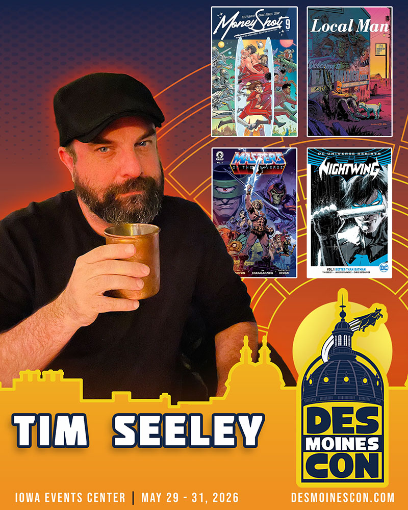 McLauchlin's tweet photo. BIG things happening @DesMoinesCon in Iowa May 29-30-31!

@joshblaylock, @BartSearsArt, Tim Seeley, and even more cool peeps will be in attendance, so you should be, too! Get you there, tix and info: https://t.co/g8p24zPELf https://t.co/6Crgeip0zO