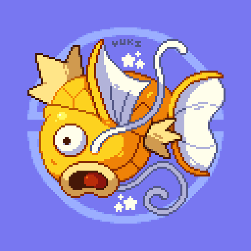 YukiPixels's tweet photo. Common or Shiny, he's still the king at doing its best!💦

#PixelArt #Pokemon #Magikarp https://t.co/cX5LD6e92h