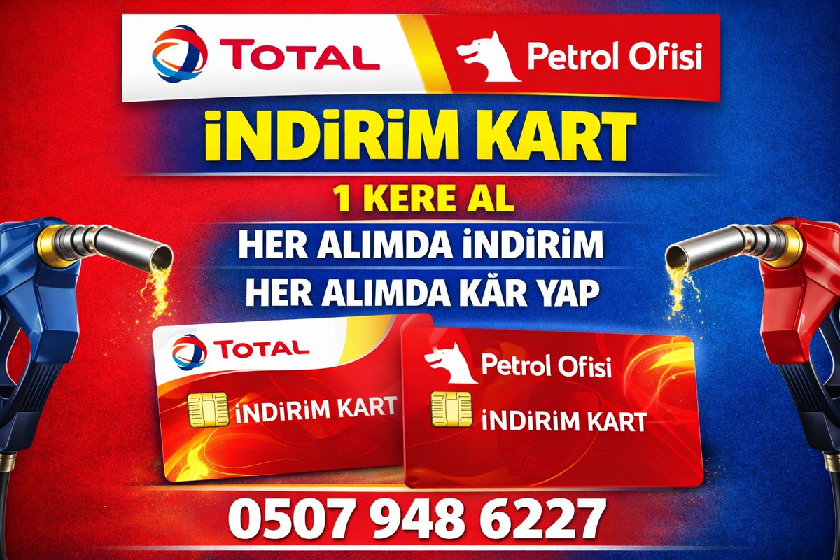 isebir34's tweet photo. #motorin #indirimkart
#akaryakıt #dizel #ticariaraç #total #petrolofisi https://t.co/JKyL1Y6jAh
