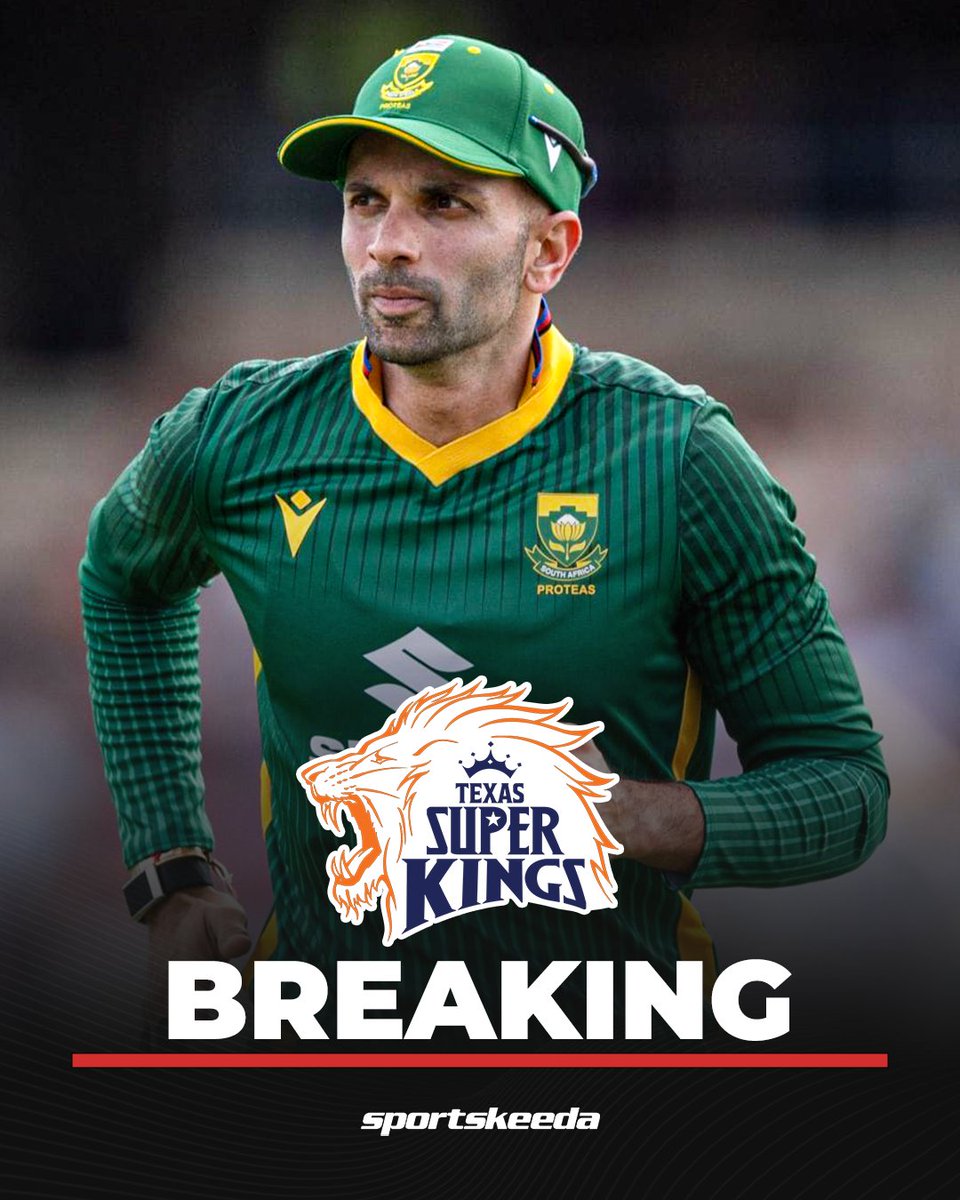 Sportskeeda's tweet image. 🚨 𝑩𝑹𝑬𝑨𝑲𝑰𝑵𝑮 🚨

Texas Super Kings have signed Proteas spinner Keshav Maharaj for the upcoming Major League Cricket tournament! 💛🌟

#MLC #TSK #KeshavMaharaj #Sportskeeda
