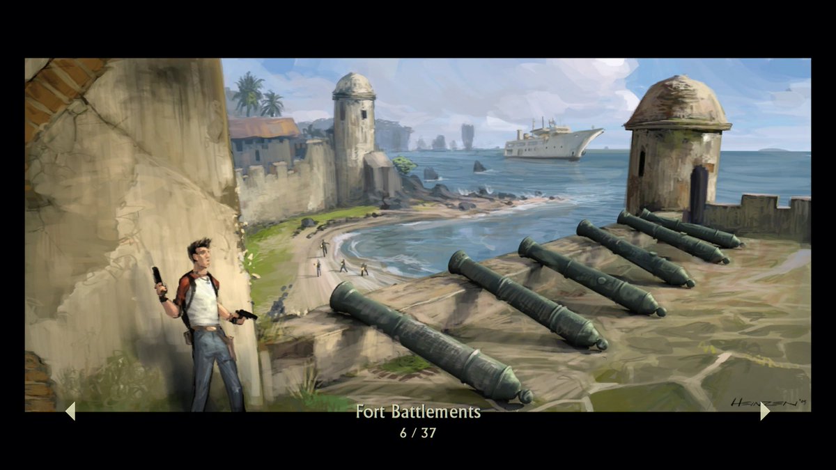 so there is concept art of Cannons in Uncharted: Drake’s Fortune, which never made it into the final game

it might be a reach, but I wouldn’t be surprised if the game Shaun Escayg is directing is in fact an Uncharted 1 remake 👀 (thanks to <a href="/Coachmastr_/">Ryan Hunt</a> for the connection!)