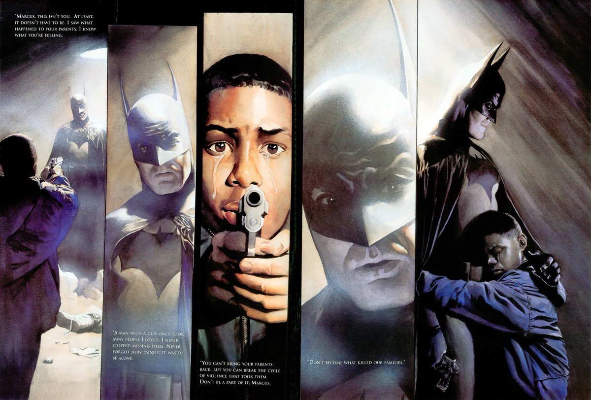 ChespasB's tweet photo. Batman no mata porque tenga miedo de perder el control sino por que considera la vida humana sagrada y no cree que acabarla sea una solución 

Mucha gente piensa eso por la frase si cruzo esa línea no volveré,pero hace mención que bruce no podrá vivir con la culpa https://t.co/5ybHZ3TSP3
