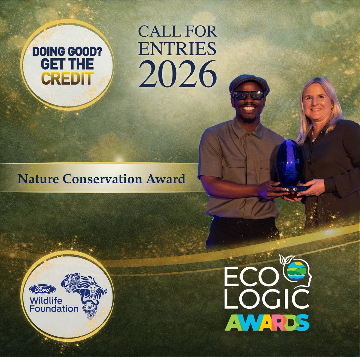 EnviropaediaA's tweet photo. #NatureConservation Award sponsored by #FordWildlifeFoundation! Do you know of a person/org doing good things in Nature Conservation? Enter/nominate: https://t.co/1XA9GYr7XR by 31 May 26🙌 #EcoLogicAwards26 #EcoLogic @FordSouthAfrica Thank you to our 2026 digital partner @NCPC_SA https://t.co/9F2vpmBrOQ