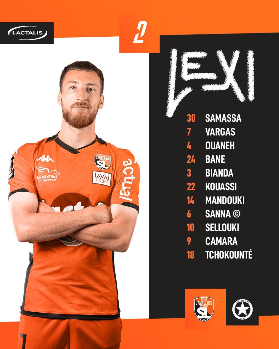 stadelavallois's tweet photo. Découvrez le 𝐗𝐈 𝐓𝐚𝐧𝐠𝐨 pour cette 29e journée de @Ligue2BKT face au @RedStarFC ! 🧡🖤

#REDLAVAL | #SouriezCestduFootCestLaval https://t.co/R47czhEHOu