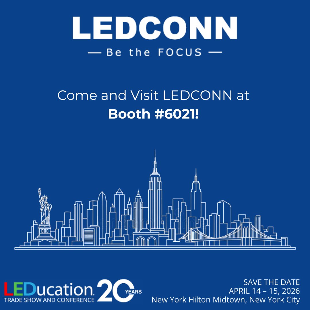 LEDCONN's tweet photo. We’re excited to announce that LEDCONN will be exhibiting at LEDucation 2026!

Join us on April 14–15 at the New York Hilton Midtown and visit us at Booth #6021 to explore our latest lighting innovations.

We look forward to seeing you! https://t.co/5zFdDdhfSW