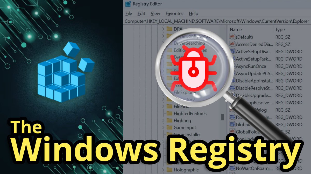 TCMSecurity's tweet image. The Windows Registry is artifact-rich - a literal treasure trove for #evidence. But it's huge, and it's dense. 

So where do you even begin? Andrew Prince breaks down the Registry in this video and shows you how it can become one of the most powerful tools in your investigative