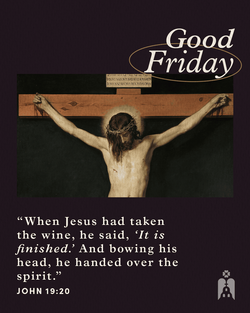 lacatholics's tweet photo. Jesus, Word Incarnate, humbled himself unto death, even death on a cross.

#GoodFriday: Meditate on when Jesus entrusted the Blessed Mother to St. John and all of us. Ask for her intercession to help us stand at the foot of the Cross and await our hope at the resurrection. https://t.co/Lj0uWa0ab7