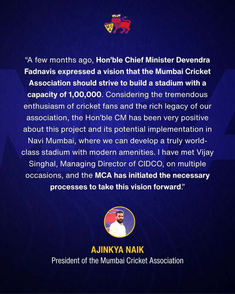 Mumbai Cricket Association (MCA) tweet media