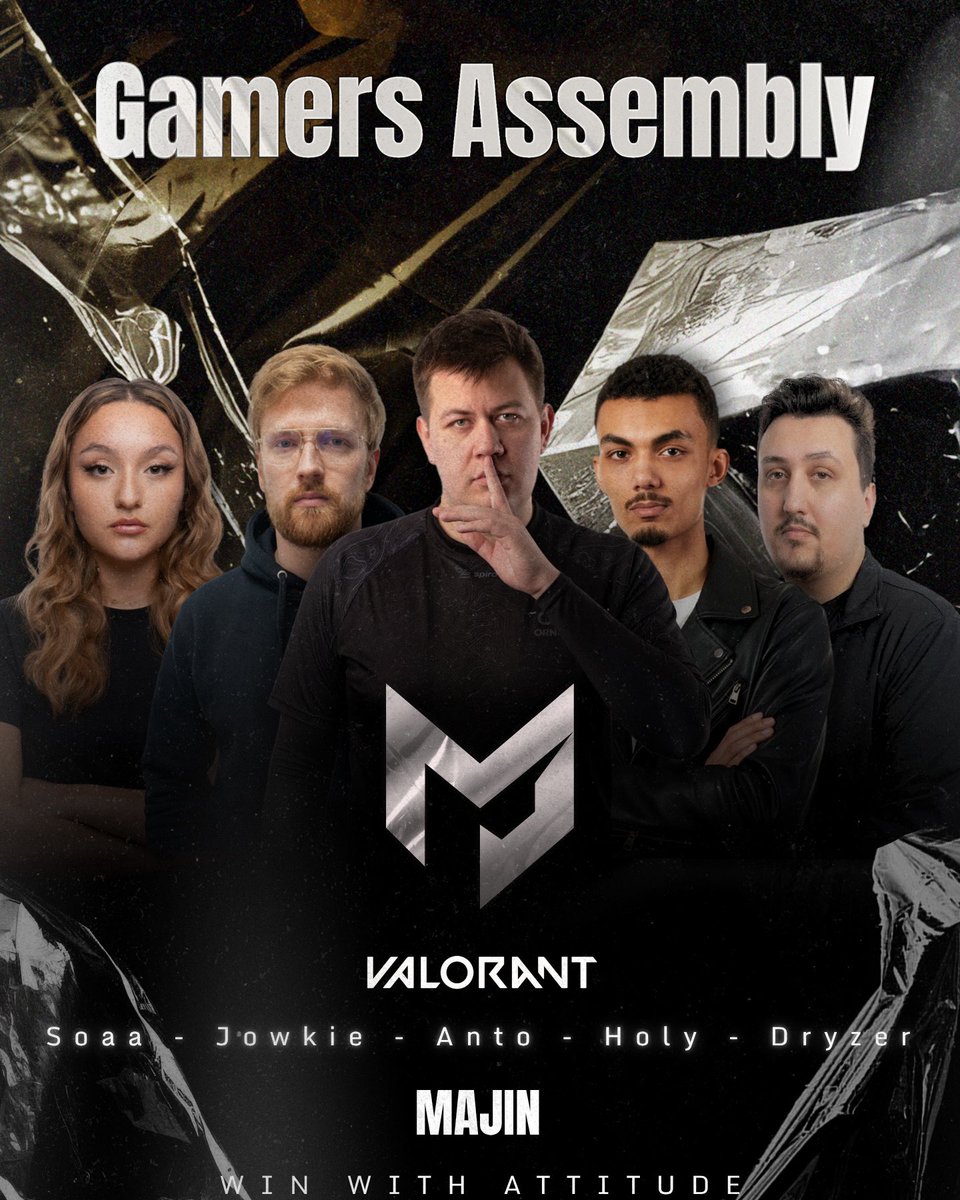 Majin_club's tweet image. GAMERS ASSEMBLY | VALORANT

This weekend, our Valorant roster is competing at the Gamers Assembly 🔥

🎮@Jowkie__ 
🎮@SoaaVLR 
🎮@holyvlr 
🎮@RPR_Anto 
🎮@DryzerRR_ 

Time to show what we’re made of ⚔️

@GamersAssembly | @VALORANT #WinWithAttitude #Valorant #Esport