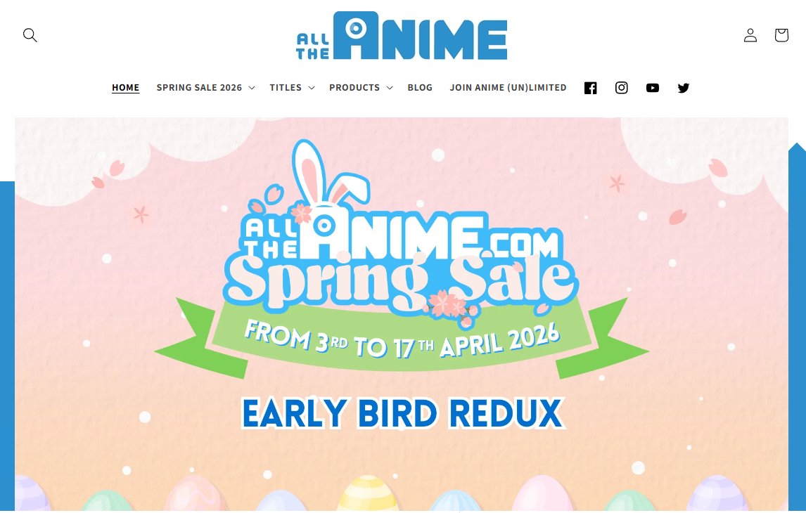 The <a href="/AllTheAnime/">All The Anime</a> Spring Sale is now live.✨

Managed to figure out the secret 30% discount code, so I used it to get the 4K UHD Blu-Ray Editions of Summer Wars and Wolf Children. 😅