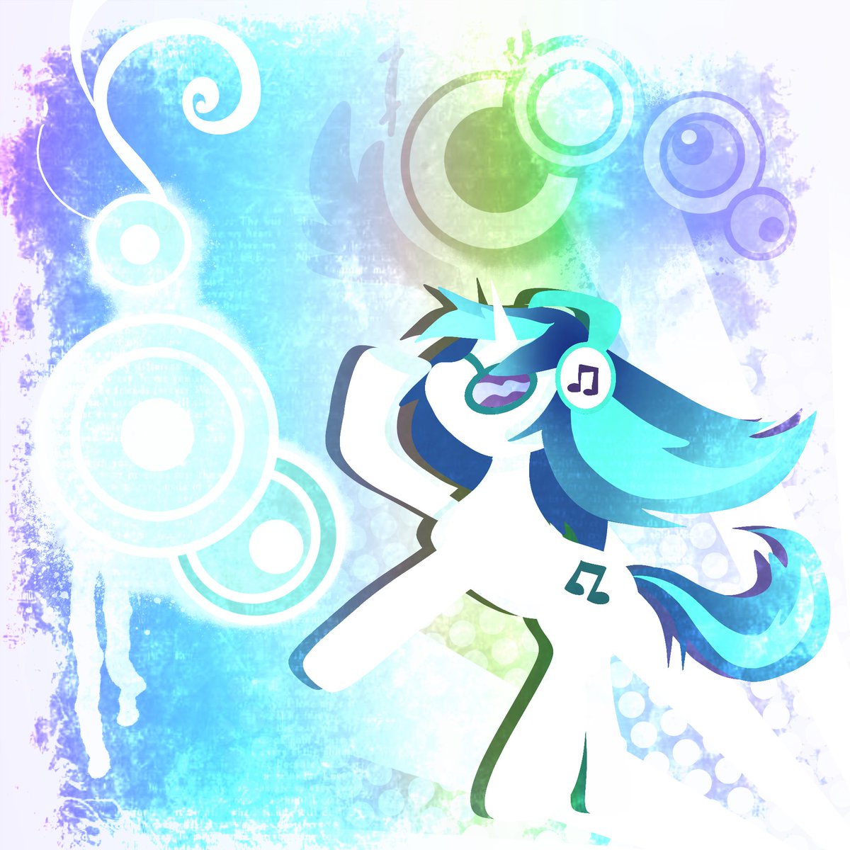 punchuwuart's tweet image. what song do u think she’s listening to?

#mlpfim #frutigermetro