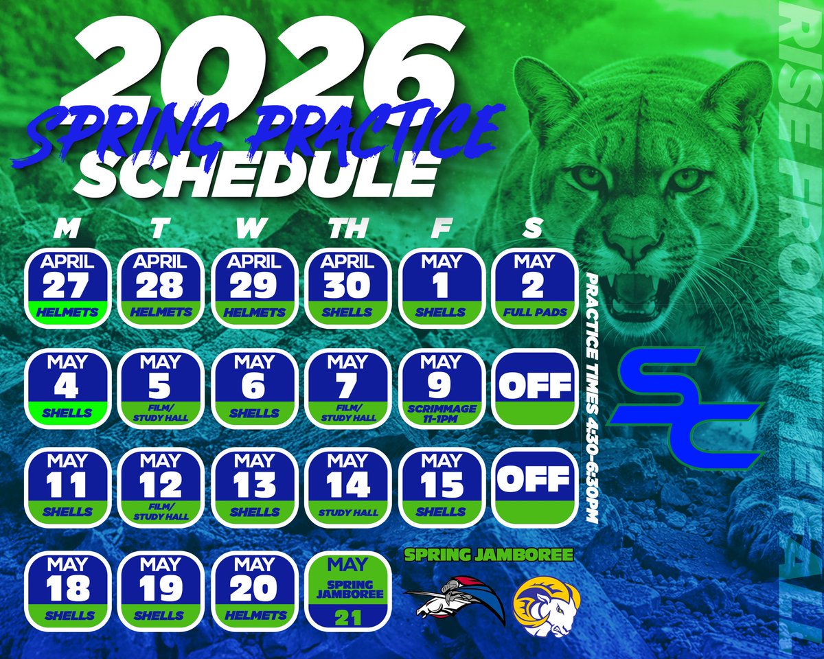 Coach_Gonzo1357's tweet photo. Spring Schedule Set For @SCanyonsFB 
#TheSET #BuiltFromTheFall https://t.co/OlulCiE2Rl