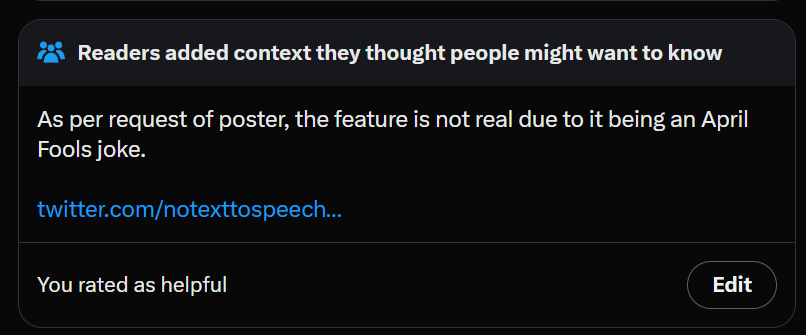 No Text To Speech tweet media