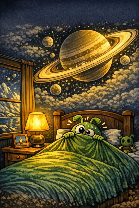 britgermanbloke's tweet image. There once lived a lifeform on Titan
Who thought it was too tough to frighten
But Saturn’s #rings in the sky
Made it scream, “Oh my!”
Now it always sleeps with the light on

#vss365 #ring #senryu