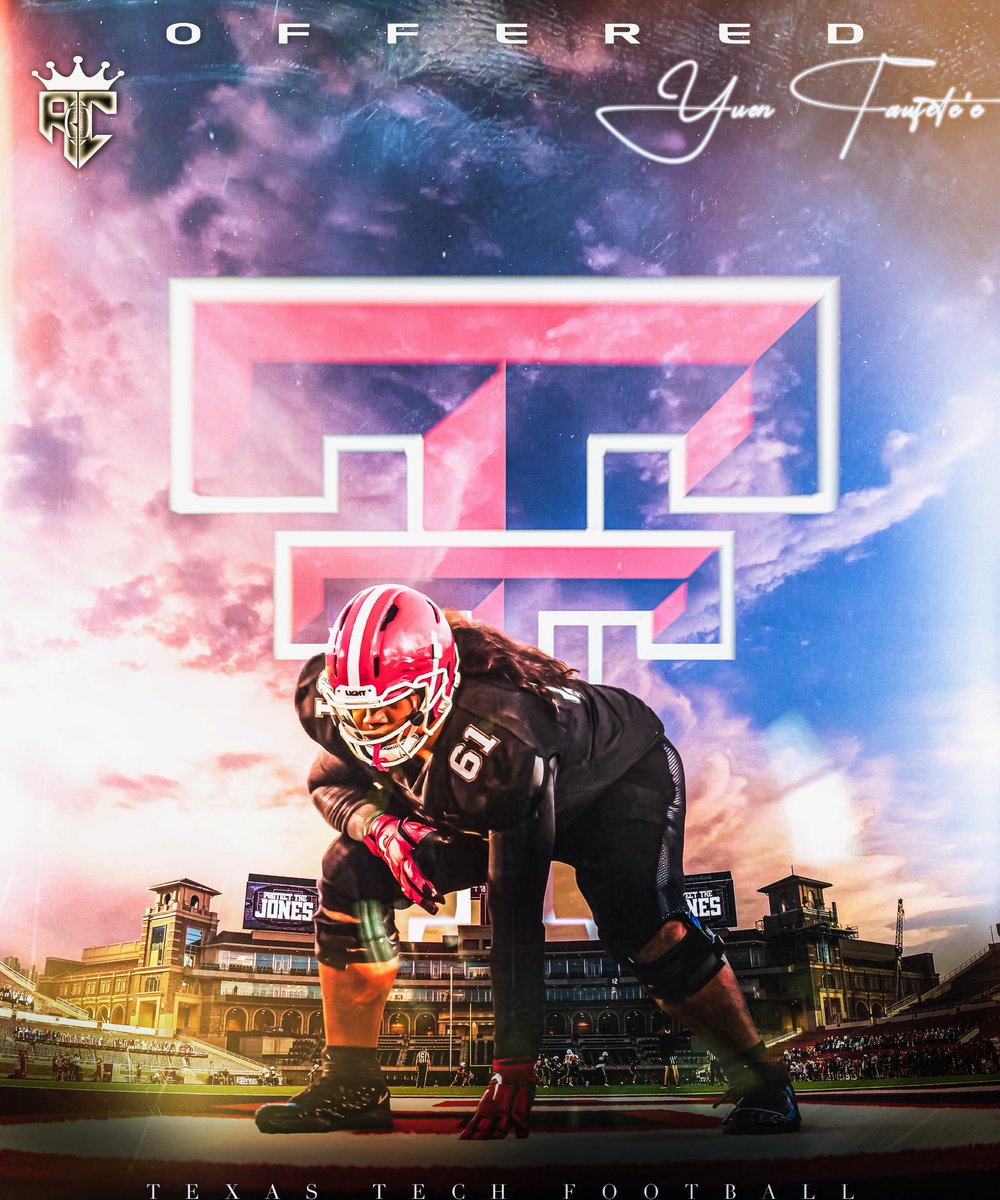 raisingchamps_'s tweet image. Class of 2029 OL, Yuen Taufete'e (@YuenTaufetee) picked up an offer from Texas Tech! 

At just 15 years old, he has playoff teams interested! 👀

#TexasTech #Offer #RaisingChampions