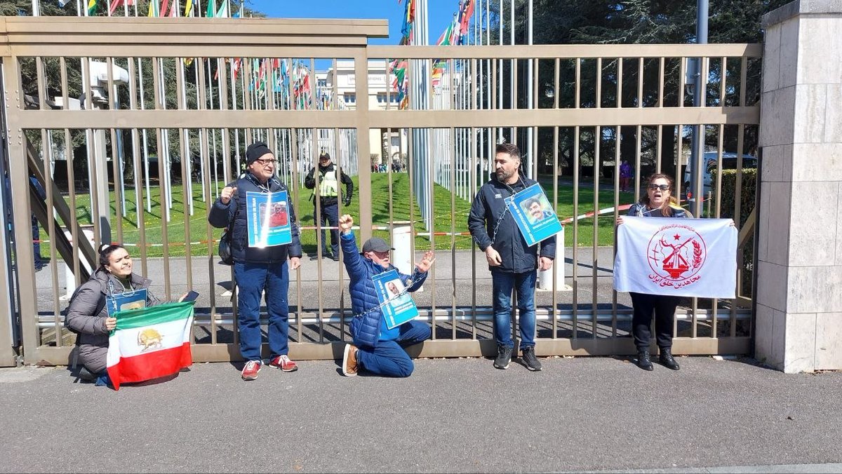 4FreedominIran's tweet image. 10-#Geneva – April 2, 2026: Supporters of the Iranian Resistance rallied outside the UN, condemning the regime’s brutal executions of PMOI political prisoners &amp;amp; protesters &amp;amp; protesting the UN’s inaction. Their message was clear: UN UN Take Action!
#StopExecutionsInIran