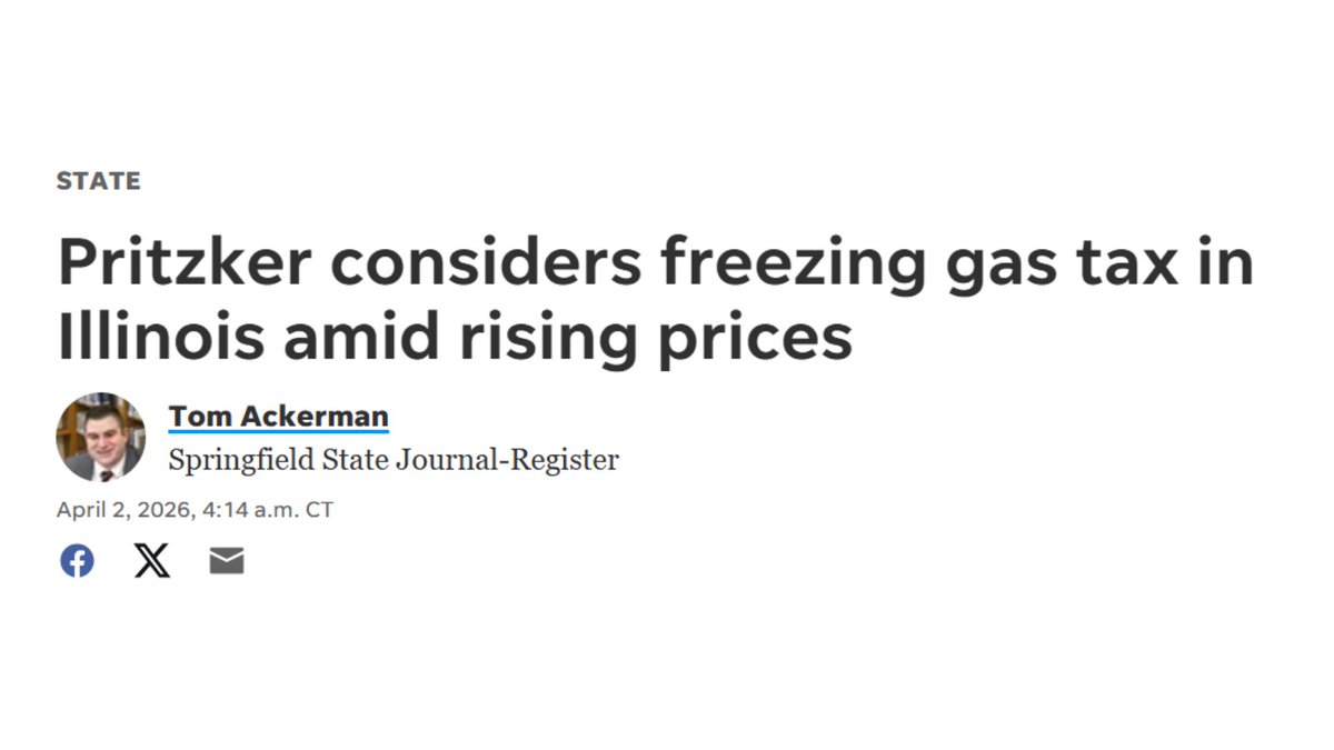 DarrenBaileyIL's tweet photo. JB Pritzker doubled your gas tax, built in automatic hikes every year, and now that gas hits $4.26 a gallon he wants credit for "looking for ways to reduce costs."

Lex Luthor doesn't get to play Superman. https://t.co/6mx07uCi7o