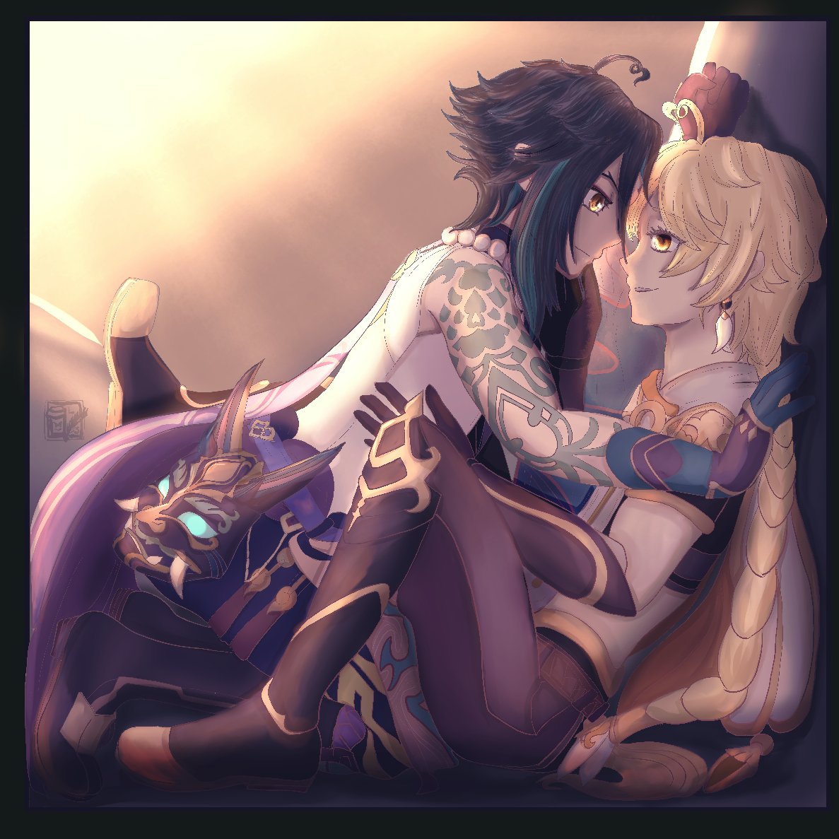 Trapped in a box but I kinda imagined a mine shaft or cave since Liyue is supposedly full of underground stuff. 

 #xiao #Aether #xiaoaether #xiaother #sunbird #xiaoae #aexiao #trapped