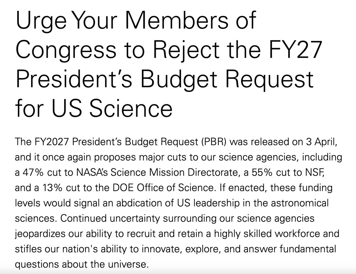 NASAWatch's tweet image. Message from @AAS_Office aas.org/reject-2027-pbr #NASA #Astronomy