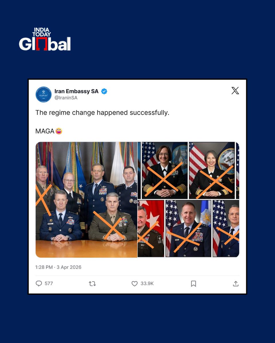 ITGGlobal's tweet image. #JUSTIN: Iran has mocked the US after Army Chief Gen Randy George’s sudden exit during the ongoing war. The Pentagon confirmed his immediate retirement, raising questions over leadership stability amid escalating tensions. 

#USArmy #Iran #Trump #Geopolitics #IndiaTodayGlobal
