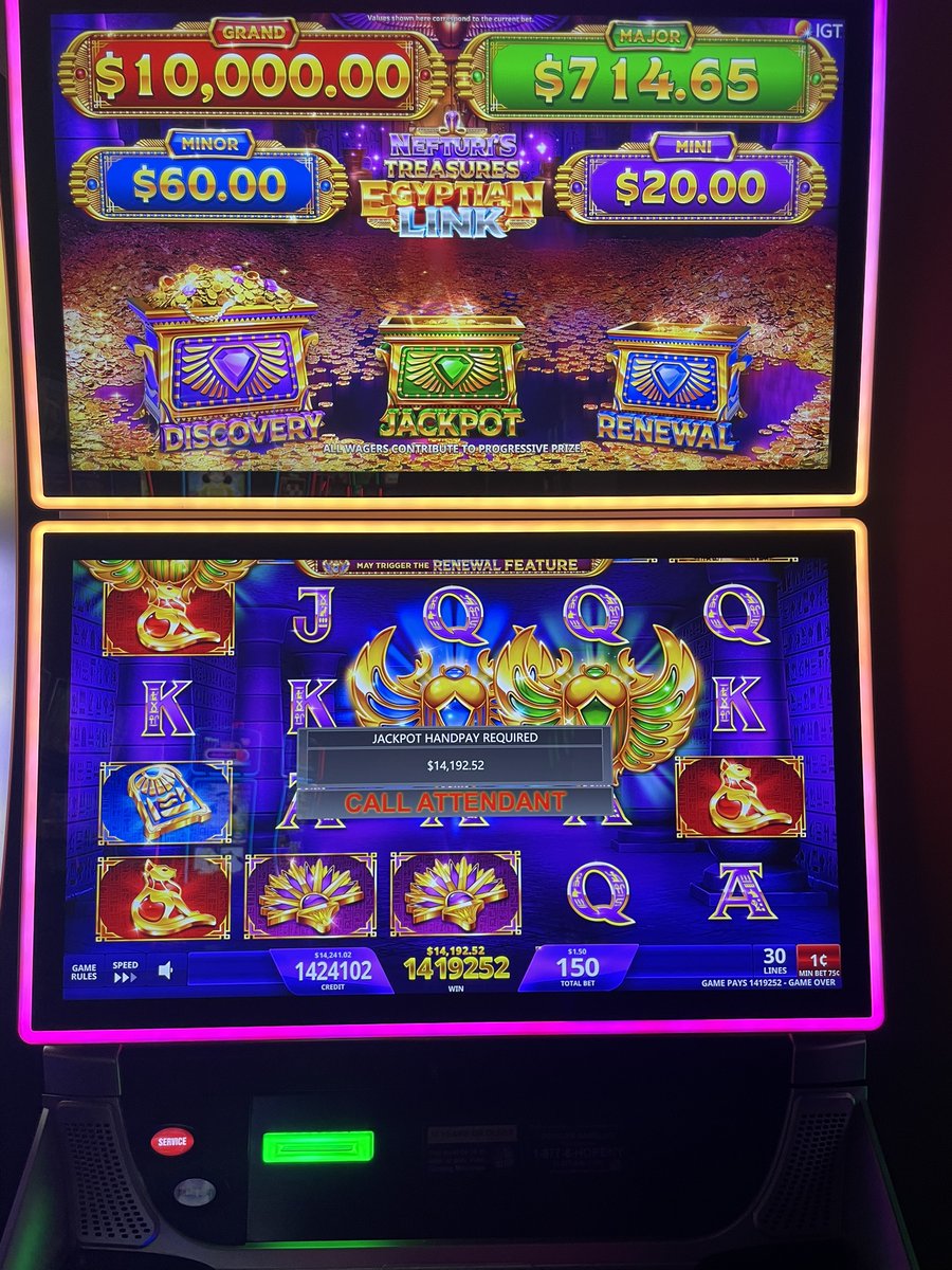BataviaDowns's tweet image. 🐰💰 The Easter bunny arrived early and dropped a golden egg worth $14,192 for lucky guest, Debra, to find on Egyptian Link! 

Congratulations! #Jackpot #Winner