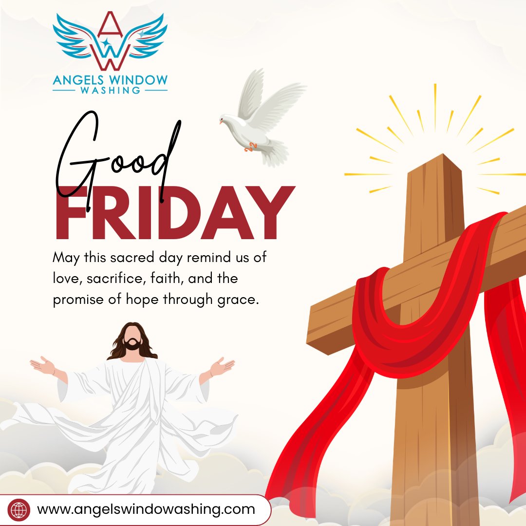 Angels_window's tweet photo. "Peace is the beauty of life. It is sunshine." 🕊️

As we observe #GoodFriday, Angels Window Washing sends our #WarmestWishes for a day of serenity and grace. We are so grateful for the neighbors and families we serve, and we wish you all a meaningful start to the holiday weekend. https://t.co/4c3IqaFMP1