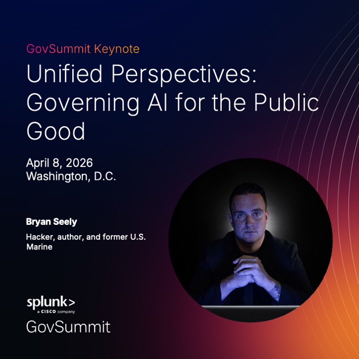 splunk's tweet photo. From wiretapping the Secret Service to advising organizations on AI-era security, Bryan Seely knows what it takes to stay ahead of digital threats. 🔒

Catch his #SplunkGovSummit keynote for a story you won’t forget: https://t.co/nEbrp8Umu0 https://t.co/pVFwhUWD8T