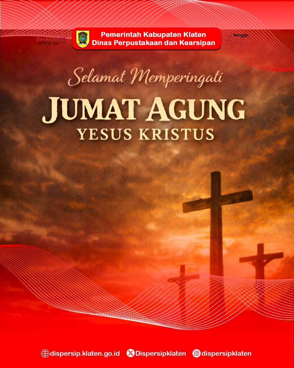 Selamat memperingati Jumat Agung.

Kiranya makna pengorbanan Yesus Kristus menjadi pengingat bagi kita semua tentang kasih yang tulus, pengampunan, dan pengorbanan tanpa batas. Semoga damai dan harapan senantiasa menyertai setiap langkah kita.