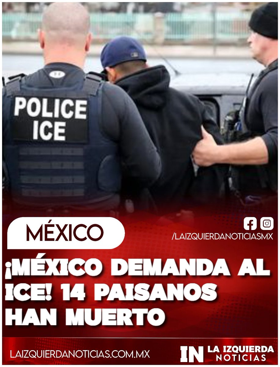 ¡EXIGE JUSTICIA! México demanda a ICE por muerte de 14 connacionales en centros de detención. Acusa negligencia médica y condiciones inhumanas. El caso llega a la CIDH. ¡Se acabó la impunidad!

#MexicoVsICE #JusticiaParaMigrantes #DemandaContraICE #Mexico #DerechosHumanos