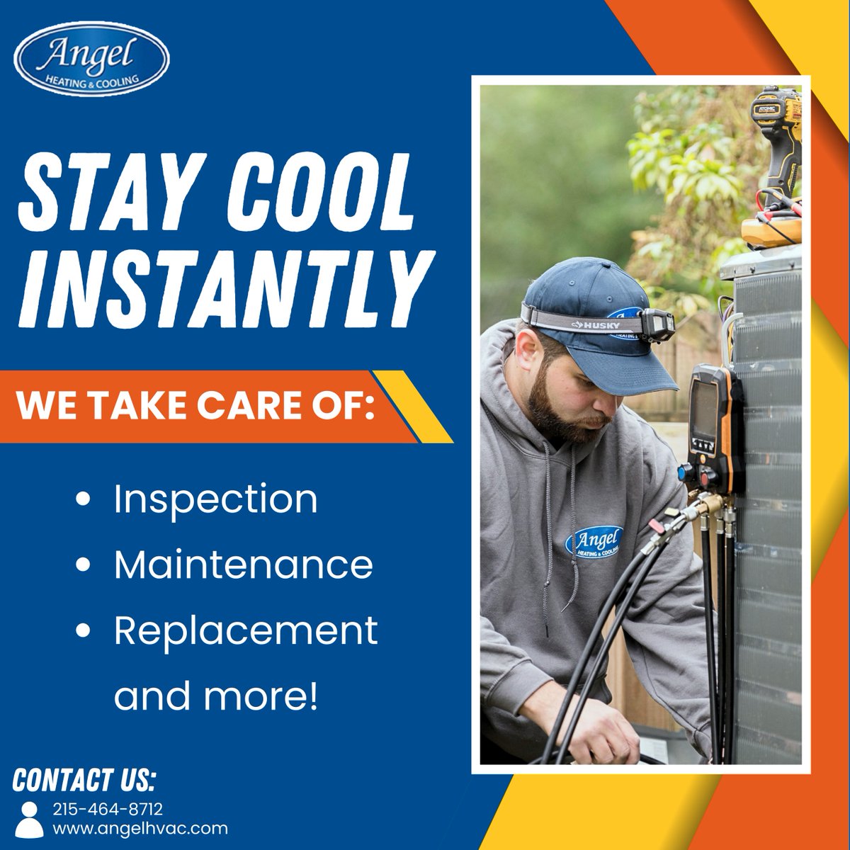 AngelHVAC's tweet photo. 🏡 Looking for reliable AC service in Fort Washington? We offer quick, affordable cooling repairs with same-day availability across Montgomery County &amp; surrounding areas. Call Angel Heating &amp; Cooling to schedule now at (215) 464-8712.

Learn more here: https://t.co/cmpLViI3BV https://t.co/72jZQAYvPc