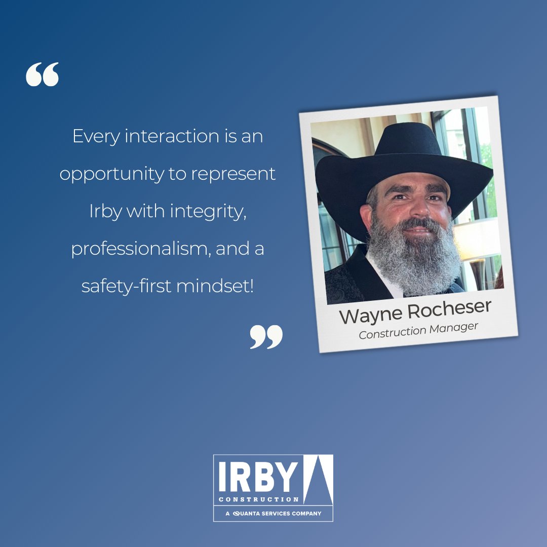 IrbyConst's tweet photo. Get to Know...Wayne Rochester!
Wayne is a Construction Manager based in Tulsa, Oklahoma, and has been with Irby for seven months.
Click to view Wayne's full Employee Spotlight!
https://t.co/9umR2FtUsN
#IrbyConstruction #AbsolutePerformance #EmployeeSpotlight @Quanta_Services https://t.co/57W9MxPY5Z