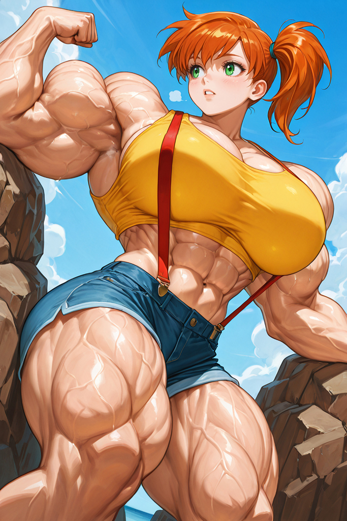 RolandLight1's tweet photo. Misty got more muscular. 11 different one on patreon #misty #pokemon #pokemontrainer #wrestler #strongwomen #AIart #AIArtwork #AIArtGallery #AIイラスト #AIgirl #animegirl #stronggirl #musclegirl #femaleboxing #femalebodybuilders #femalemuscle #abs #fitnesgoals #fitnessgirl https://t.co/wxiSvfb00c