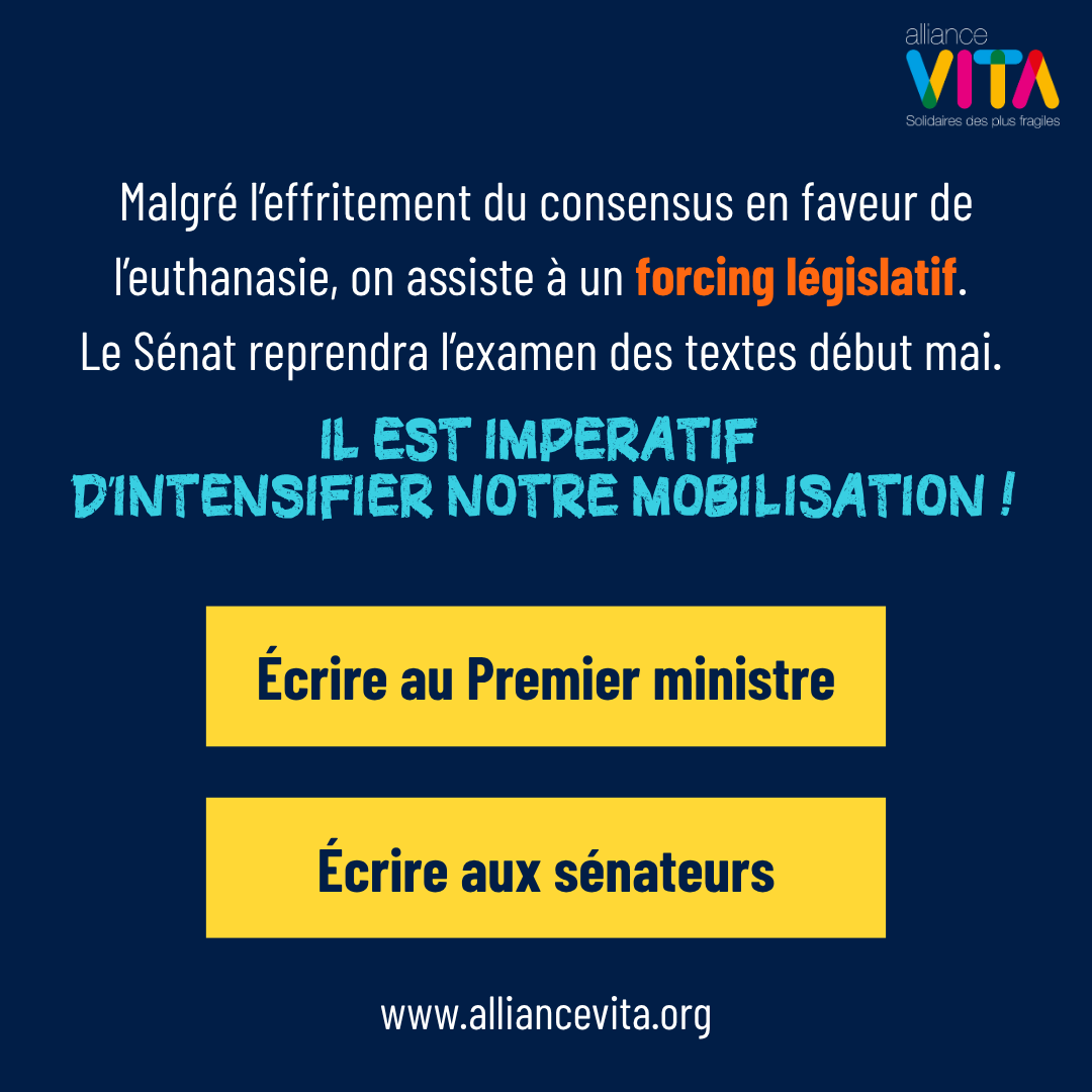 allianceVITA's tweet photo. 💥 Divisions, décalage, défiance : les impasses de la loi sur l’aide à mourir

"Divisions. Loin de recueillir l’unanimité, le concept de « l’aide à mourir » provoque un surcroît d’antagonismes dans une société déjà fracturée.

À mesure que sont mises à jour ses modalités, ses outrances et ses conséquences pratiques, les parlementaires sont de moins en moins nombreux à le soutenir.

Est-il sain de forcer l’adoption de dispositions modifiant aussi radicalement la relation soignants-soignés avec une majorité de plus en plus faible à l’Assemblée nationale et contre l’avis du Sénat ?

D’autant que les personnes les plus impliquées par leur mise en œuvre – les soignants, singulièrement ceux des soins palliatifs – les contestent avec force. Si la loi était votée, de nouvelles fractures s’ouvriraient.

Au sein des équipes soignantes et des établissements médicaux d’abord. Dans l’état de délabrement de notre système de santé, ont-ils besoin d’un tel chamboulement ?"

Malgré l’effritement du consensus en faveur de l’euthanasie, on assiste à un forcing législatif. Le Sénat doit reprendre l’examen des textes début mai. Il est donc impératif d’intensifier notre mobilisation !
👉Interpellez les politiques sur https://t.co/xKjUQTLdH6.

#Sénat #findevie #euthanasie @leJDD