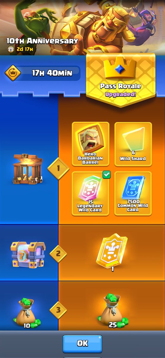 Got my pass royale from the give away thanks <a href="/NightKingdomCR/">NK</a>