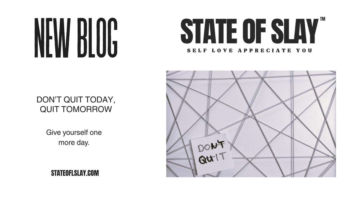 state_of_slay's tweet image. Don’t quit today. Quit tomorrow.

Not every feeling needs a permanent decision.

Give yourself one more day.

You might feel different tomorrow.

Read or listen:
stateofslay.com/2026/04/03/don…⁠

#Resilience #PersonalGrowth #MindsetShift #WellBeing #SlayOn