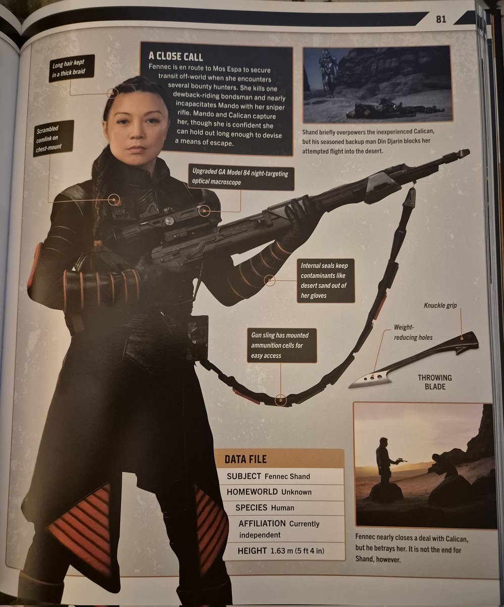 Happy #FennecFriday! The #FennecShand part of the new Mandalorian Visual Guide book. 🧡