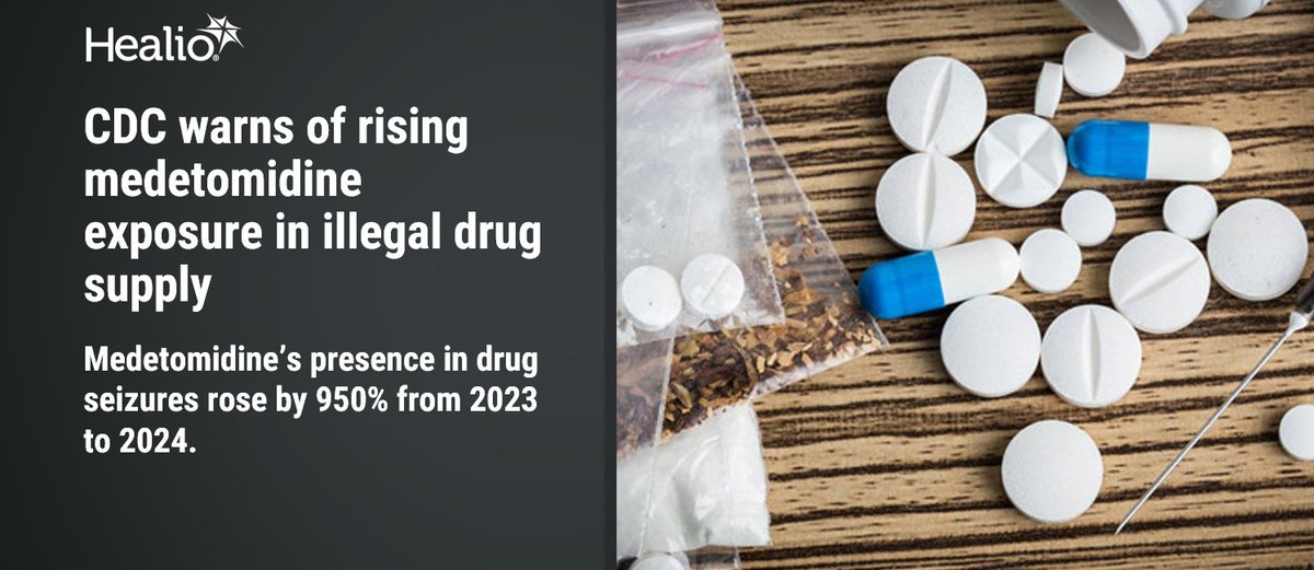 healiowomen's tweet image. ⚠️💊 According to @CDCgov, there have been reports of rising #medetomidine use in the illegal drug supply.

Medetomidine, a #sedative for dogs, can result in profound hypotension, bradycardia and sedation in humans and lead to severe withdrawal syndrome.

vist.ly/4x8gi