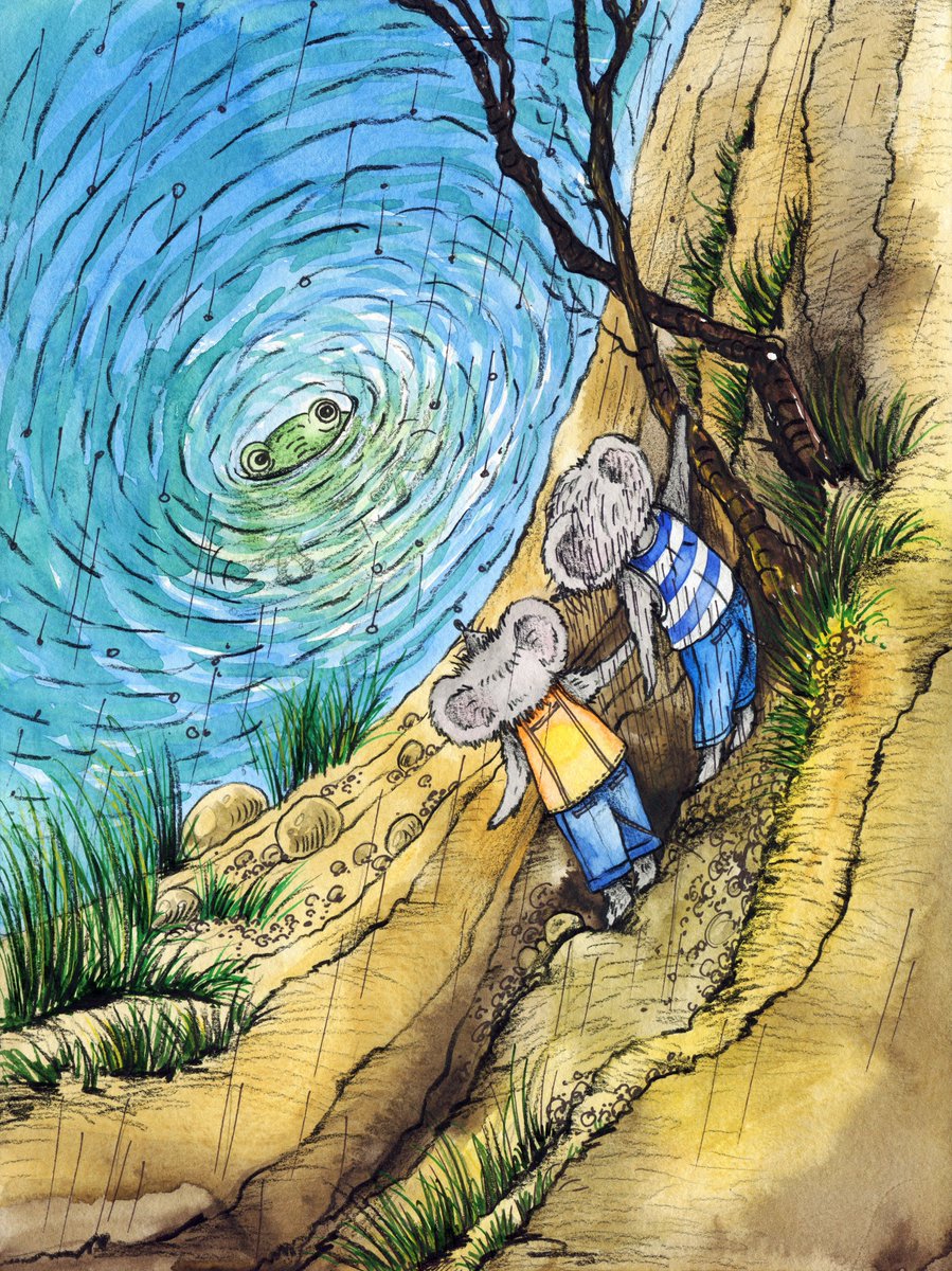NargizaUS's tweet photo. Day Six: our little mice met a curious cat, rode a city bus, survived an unexpected splash, and even made a new frog friend. This adventure keeps unfolding, and more #bookillustrations are on the way. #nargizaart #nargizadesign #AndreiSannikov #watercolourillustrations #artist https://t.co/xj7dgOSkZW