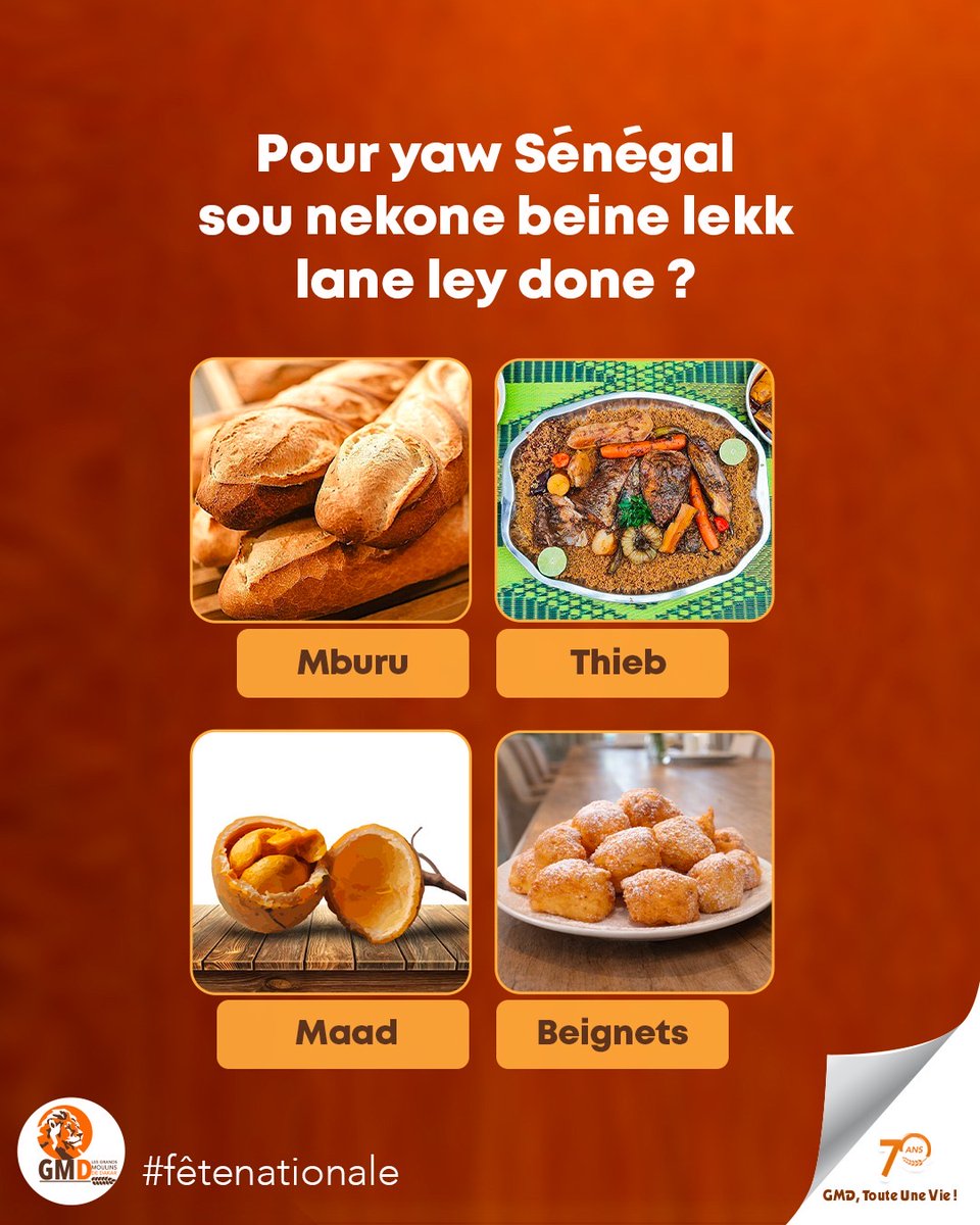 Pour yaw Sénégal su nekòon benn lekk lan lay done ?

#4avril #fetenational #GMD #GMD70ANS #TouteUneVie