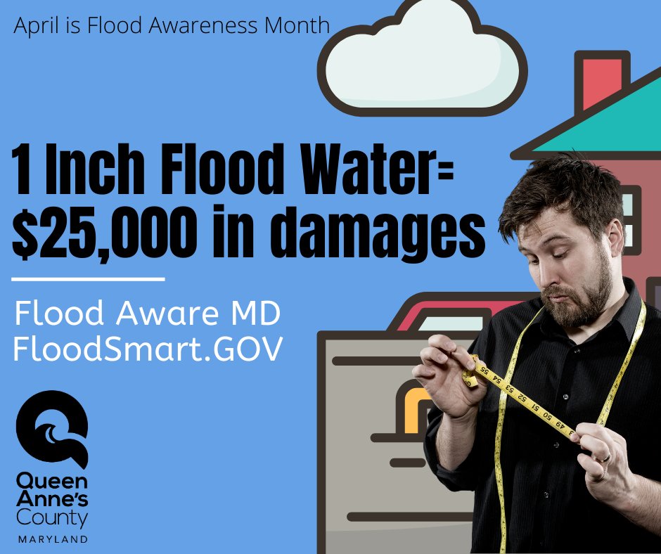 April is Maryland Flood Awareness Month. Whether you are walking or driving, stay clear of floodwater. We will be posting tips, info and events throughout the month to make sure all of our residents are #FloodAwareMD
