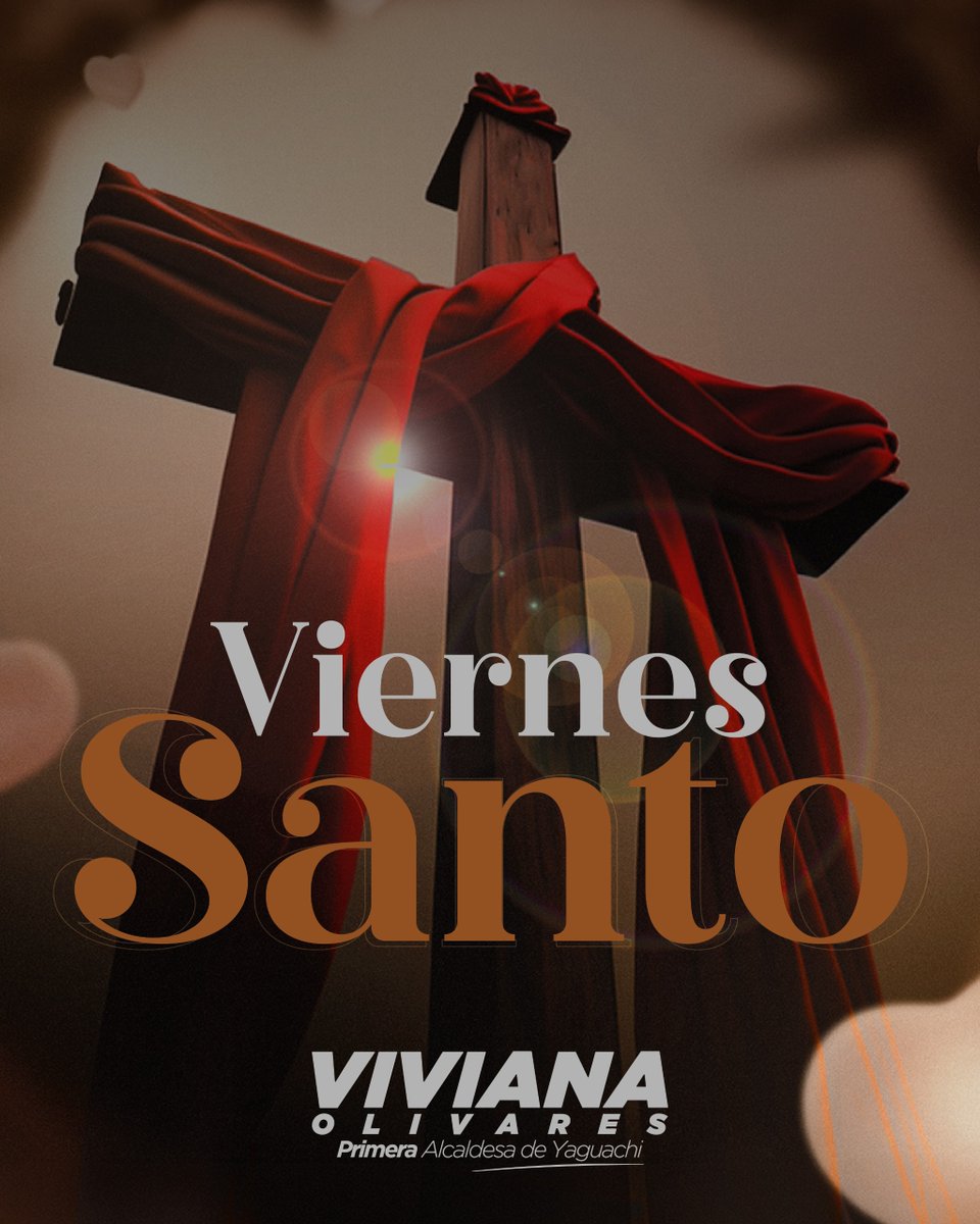 en este Viernes Santo, me uno a cada familia de Yaguachi en un momento de fe, reflexión y recogimiento. ✝️

Recordamos el sacrificio de Jesús como un acto de amor infinito, que nos invita a vivir con humildad, perdonar y seguir haciendo el bien.

Que este día fortalezca nuestra