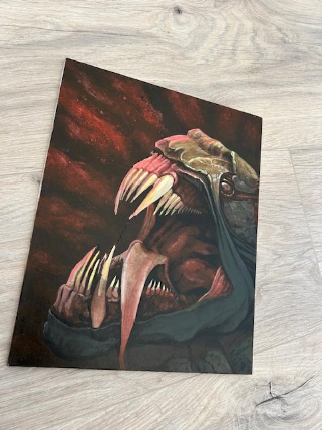GTArtwork's tweet photo. First session with the colour acrylics on this one. I got a good amount covered and it seemed a shame to stop, but light stopped play!

#artist #illustration #horrorart https://t.co/R2YfSitsMP
