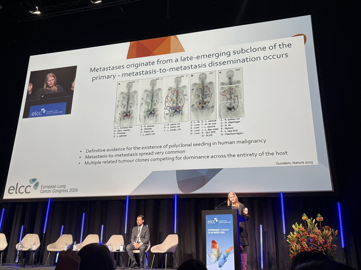 youngkwangchae's tweet image. Great keynote lecture from Dr. @peters_solange at #ELCC2026 🎤. To avoid acquired resistance and prevent clonal divergence in #lungcancer 🫁, we need to deliver the most effective combination upfront 💥 and pursue ablation whenever possible 🔬. @myESMO @OncoAlert