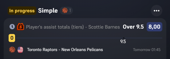 MathODDS's tweet photo. Love that Scottie Barness assists NBA prop for tonight 👌
Big odds = small stakes please 🙏⚠️
#NBApick #NBApicks #NBAbets #NBAprops
