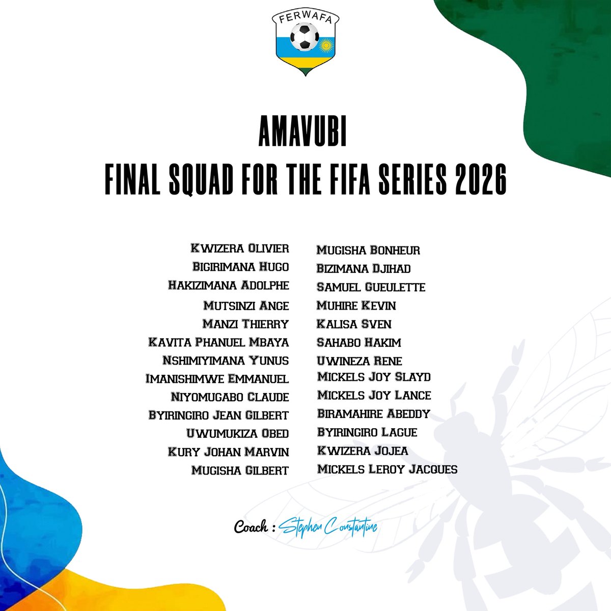 Urutonde rw’Abakinnyi 26 batoranyijwe bazakina irushanwa rya #FIFASERIES2026.