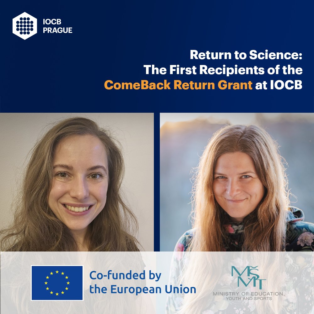 IOCBPrague's tweet image. 👏 Congratulations to the first two recipients of the ComeBack return grants. They are Petra Krafčíková (Bouřa lab) and Lenka Loukotová (Cigler lab).

#IOCBPrague #UOCHB #WomenInScience #ReturnToScience #CzechScience #OPJAK
